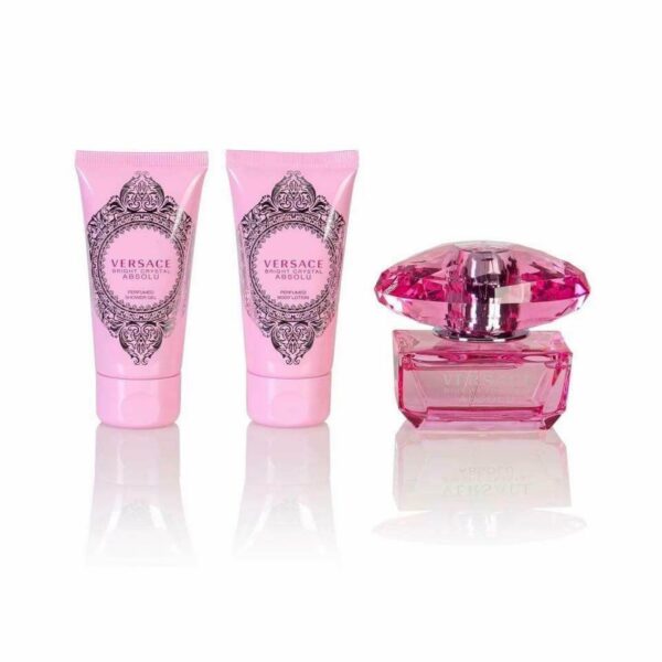 Versace Bright Crystal Gift Set 50ml Edp Spray, 50ml Shower Gel And 50ml Body Lotion