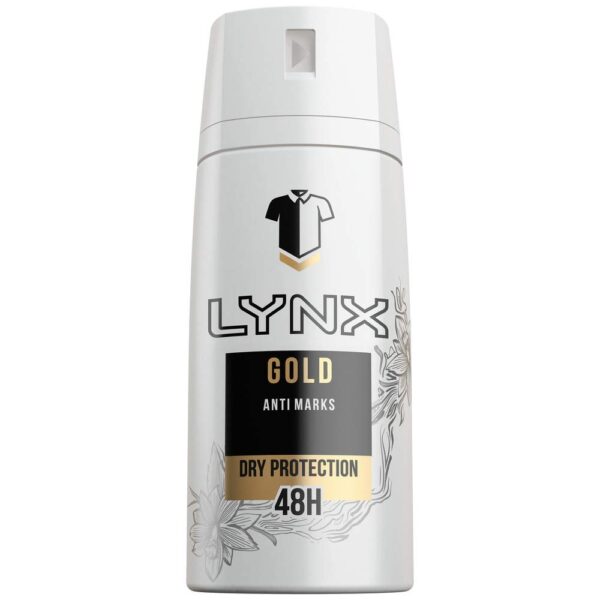 Lynx Gold Anti White Marks Antiperspirant Deodorant Aerosol 150ml
